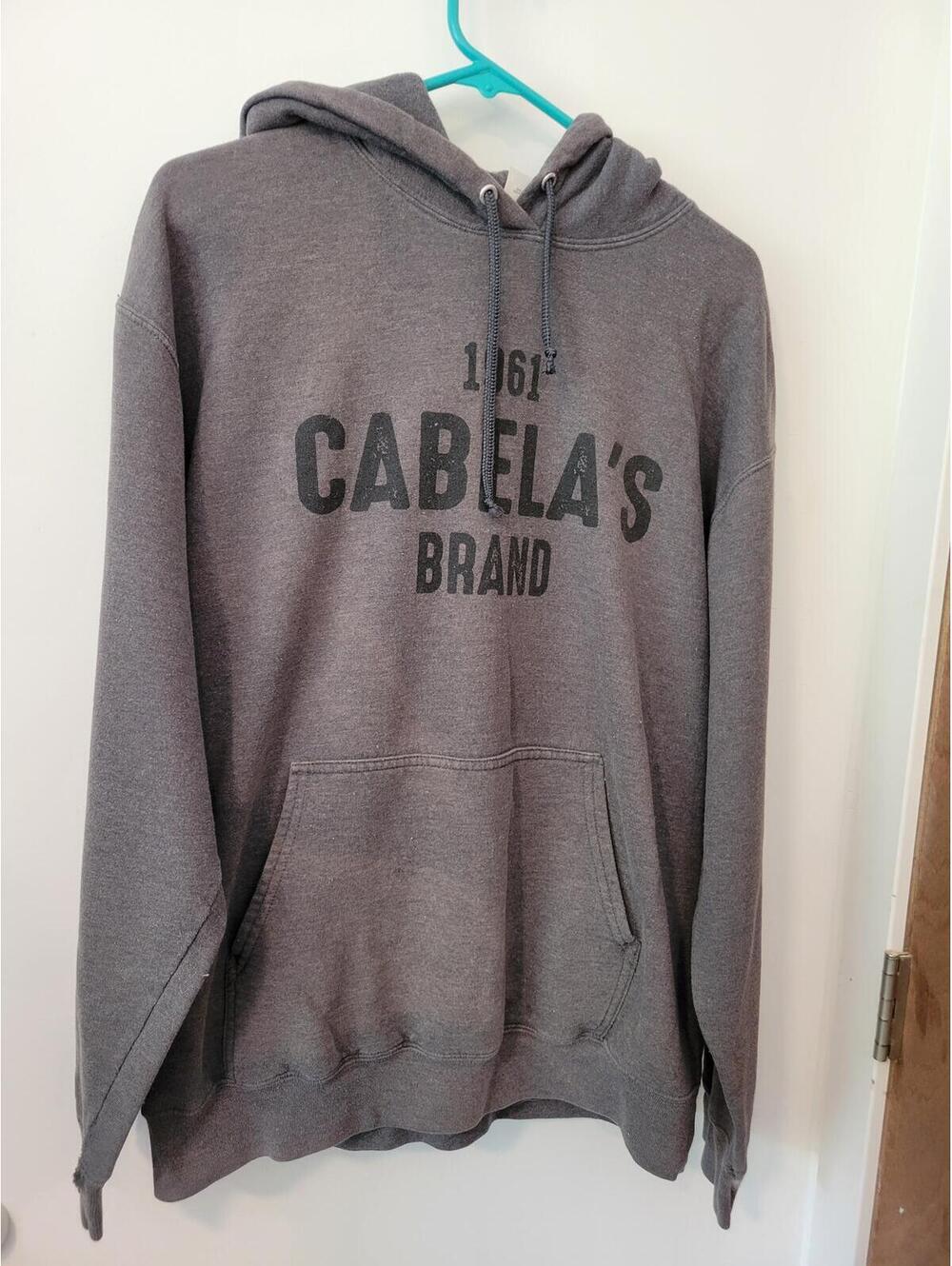 Cabela's Gray Hoodie Sweatshirt Large
